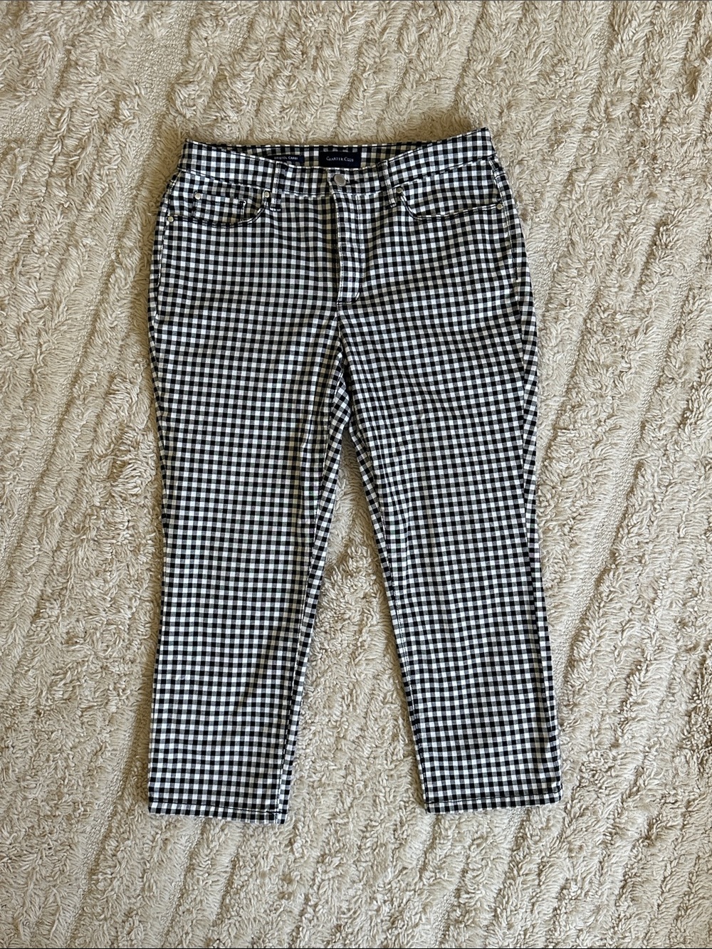 Charter Club Black & White Gingham Capris